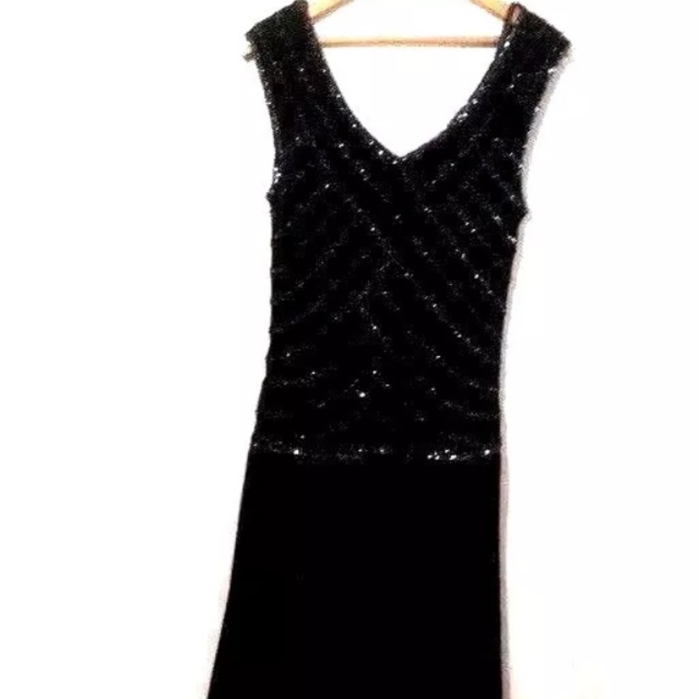 SOLD 🔥J Kara  Black Beaded Dress Size 14 - Picture 3 of 5